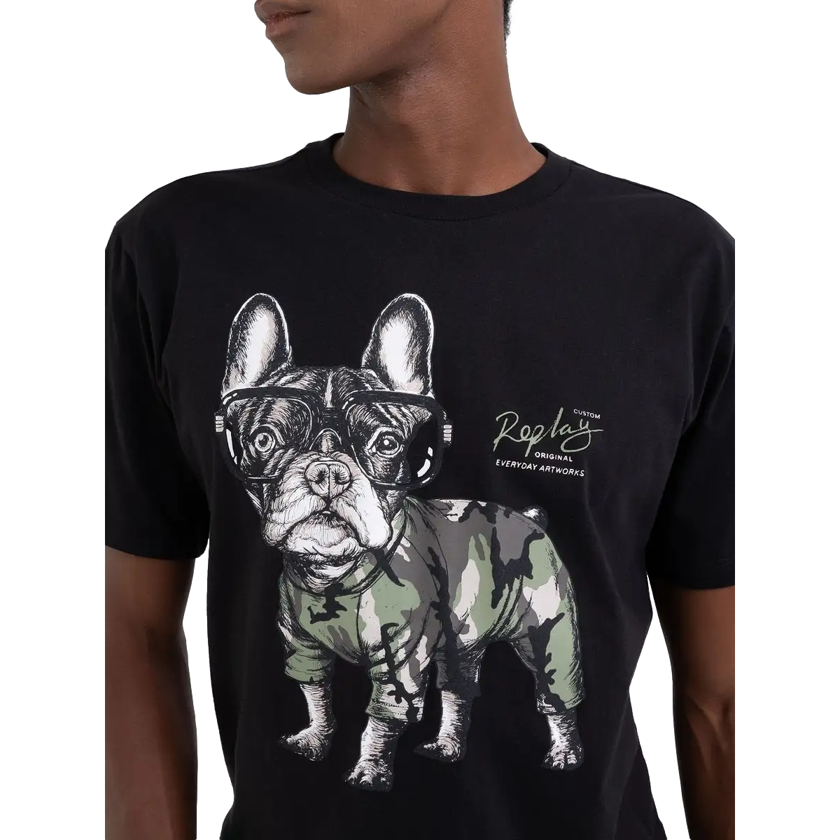 Replay Bulldog T-Shirt M6677 098 Black