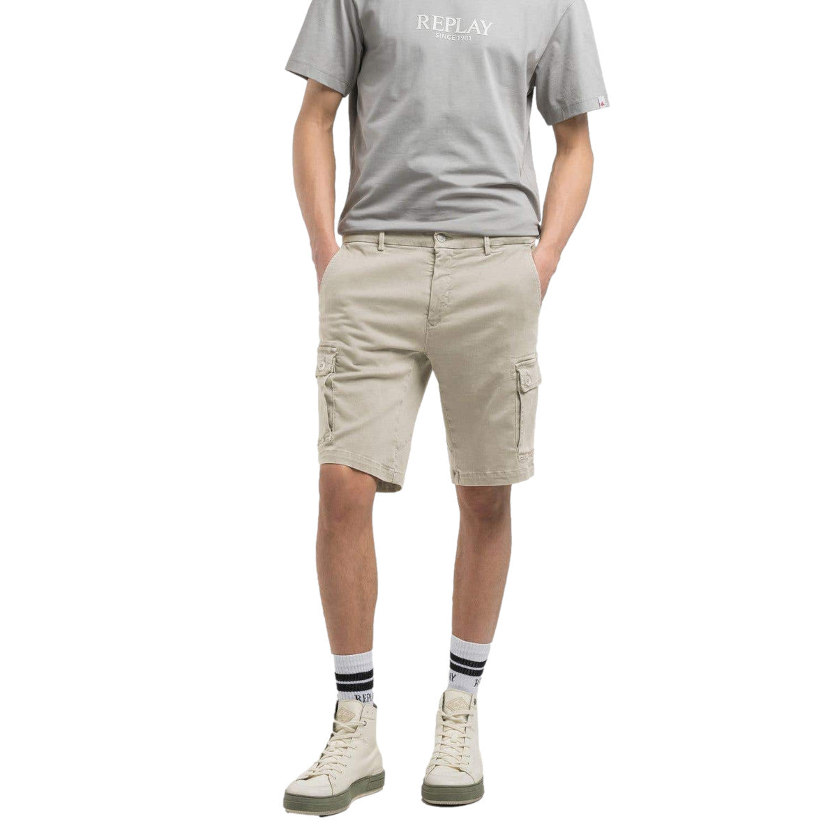 Replay Vannie Hypercargo Shorts 013 Alabaster