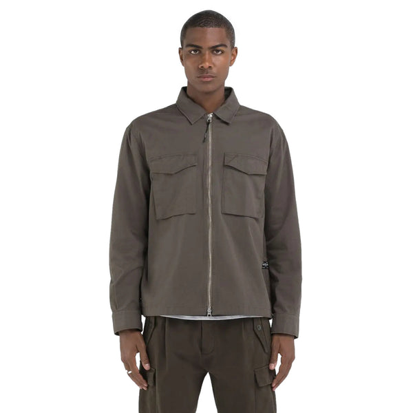 Replay Zip Through Overshirt 759 Mud Green