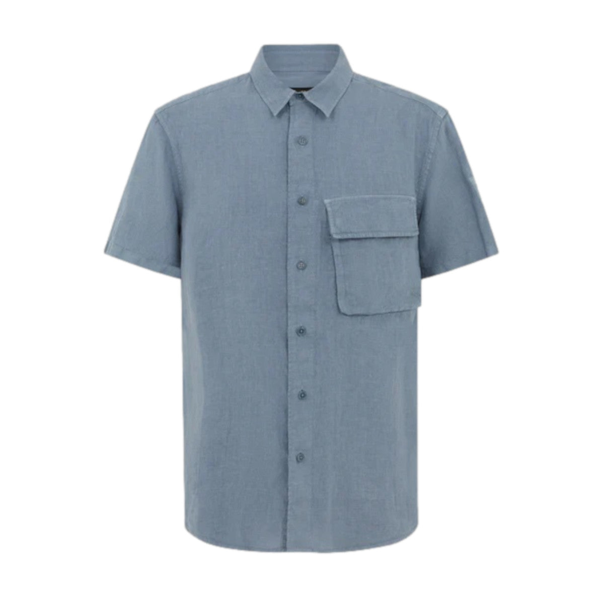 Belstaff Scale SS Linen Shirt Blue Flint