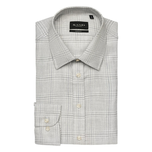 Sand Copenhagen State Soft Lyocell/Cotton Shirt 140 Grey Check