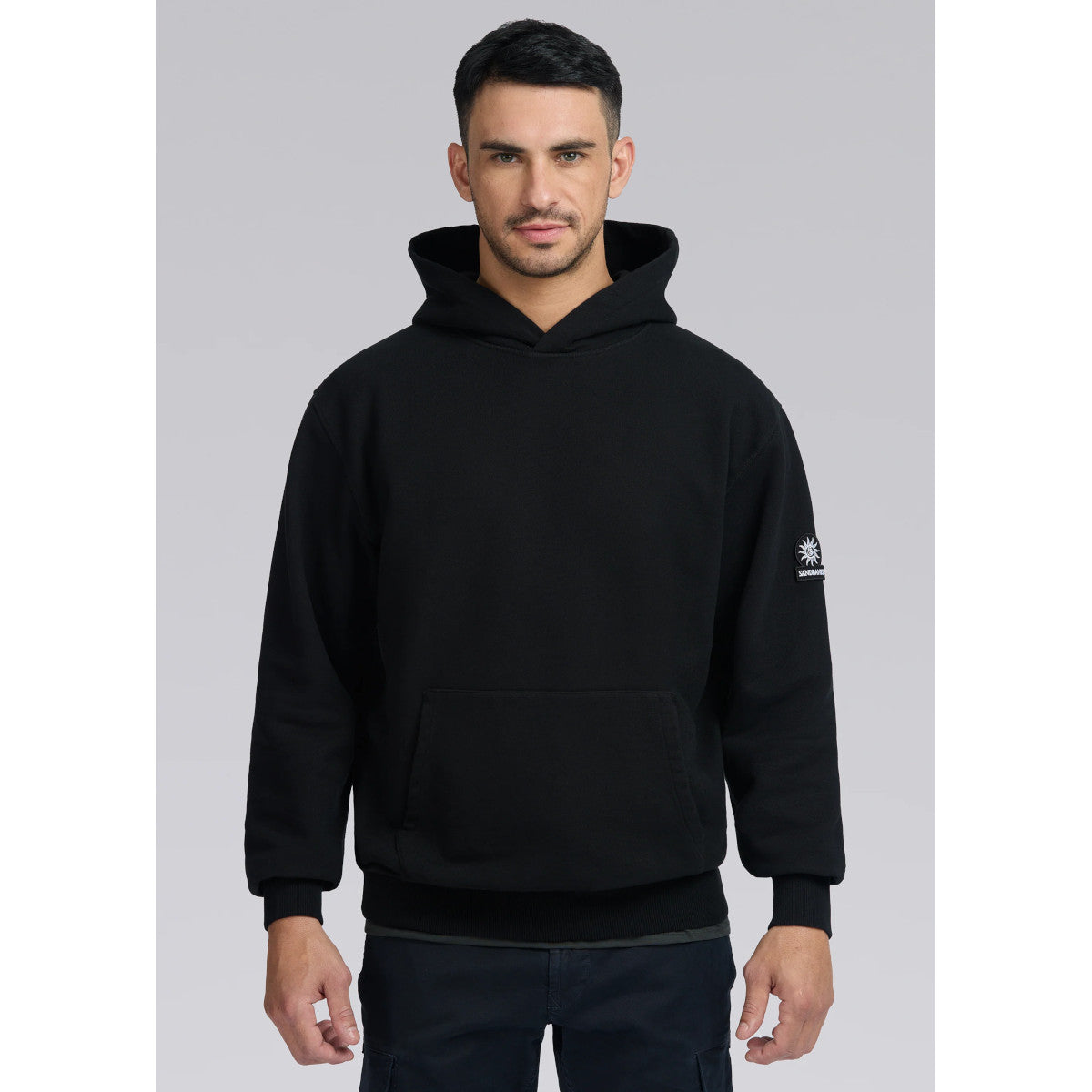 Sandbanks Badge Logo Hoody Black
