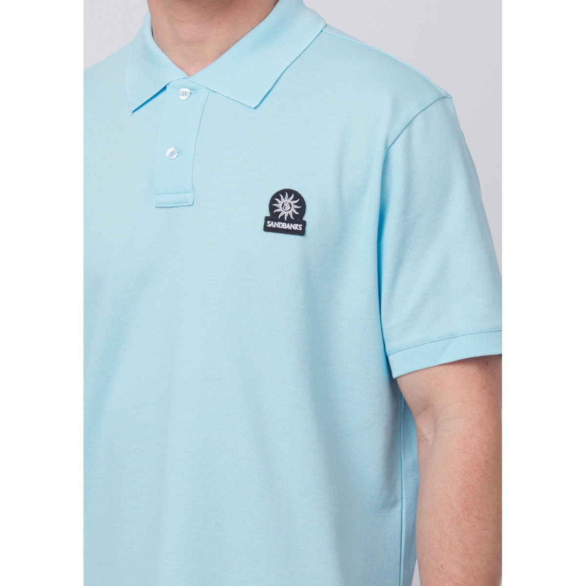 Sandbanks Badge Logo Polo Shirt Crystal Blue