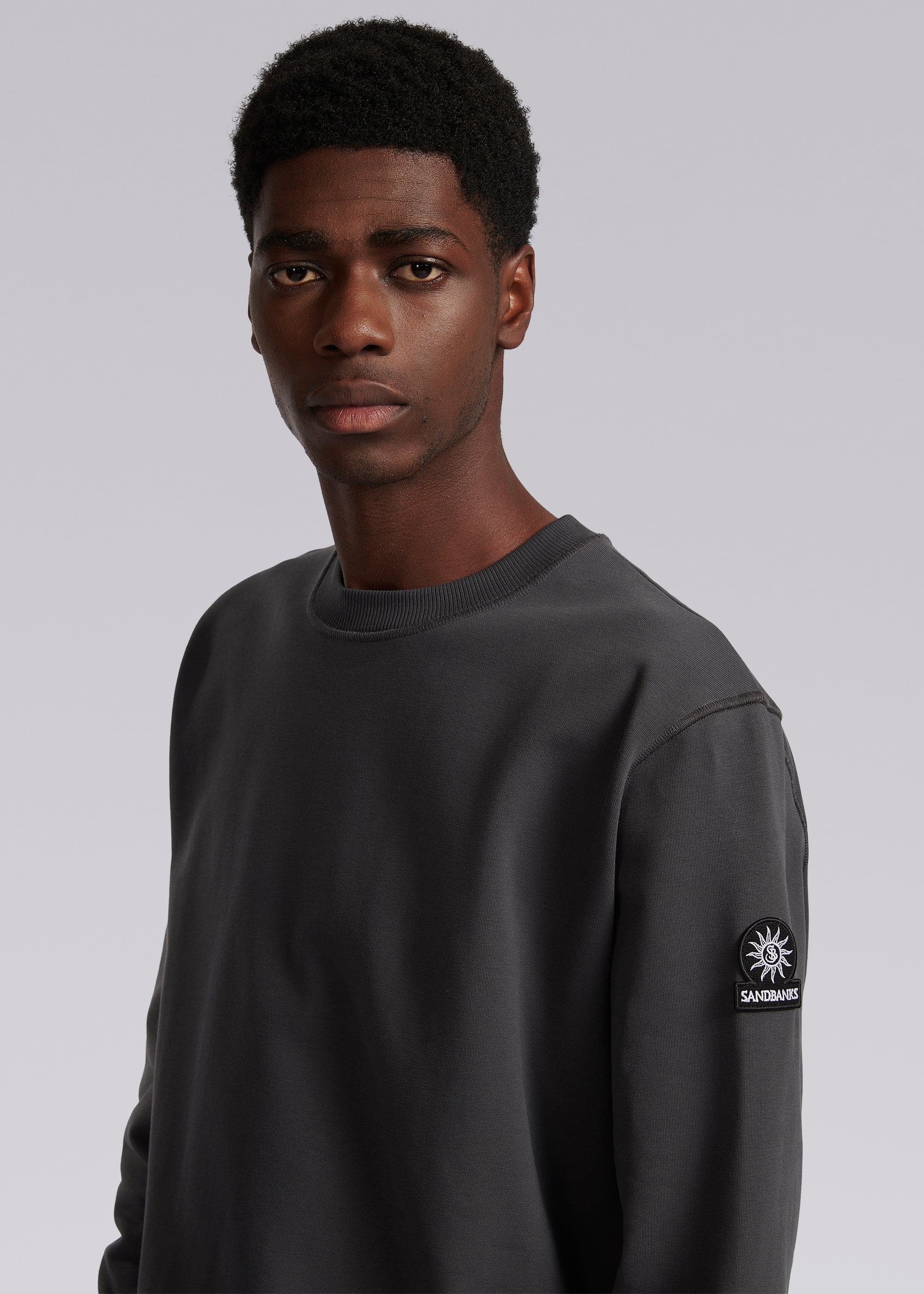 Sandbanks Badge Logo Sweatshirt Anthracite