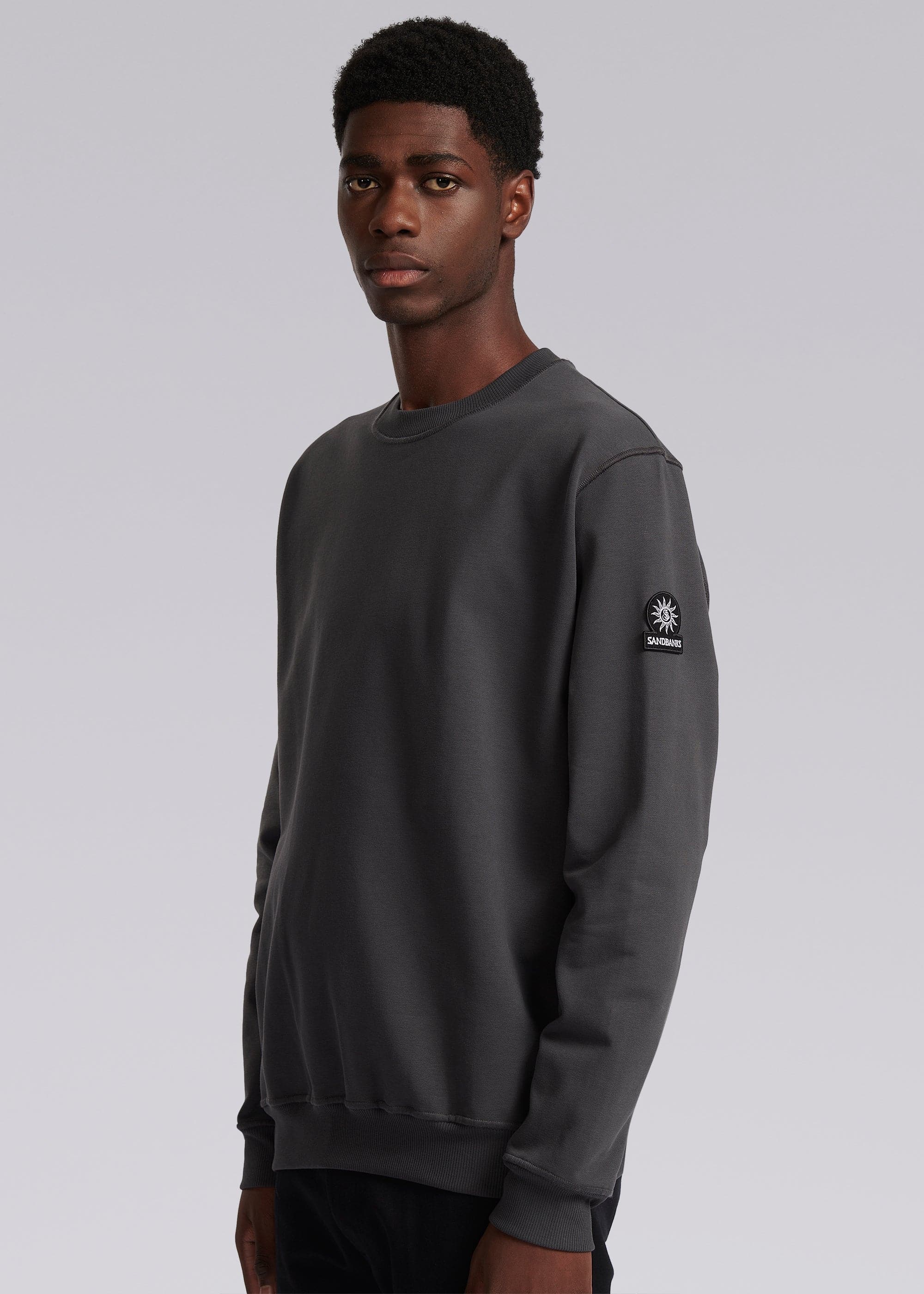 Sandbanks Badge Logo Sweatshirt Anthracite