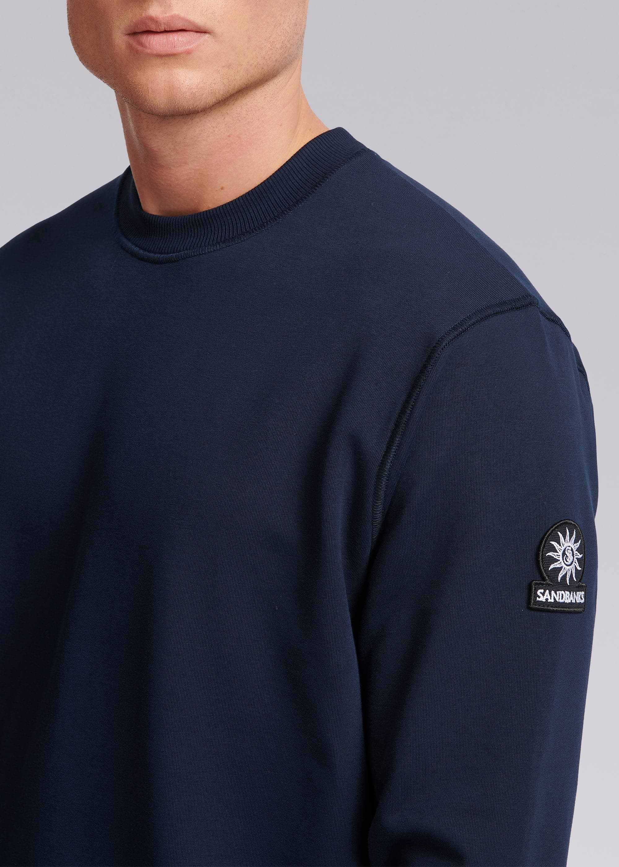 Sandbanks Badge Logo Sweatshirt Navy