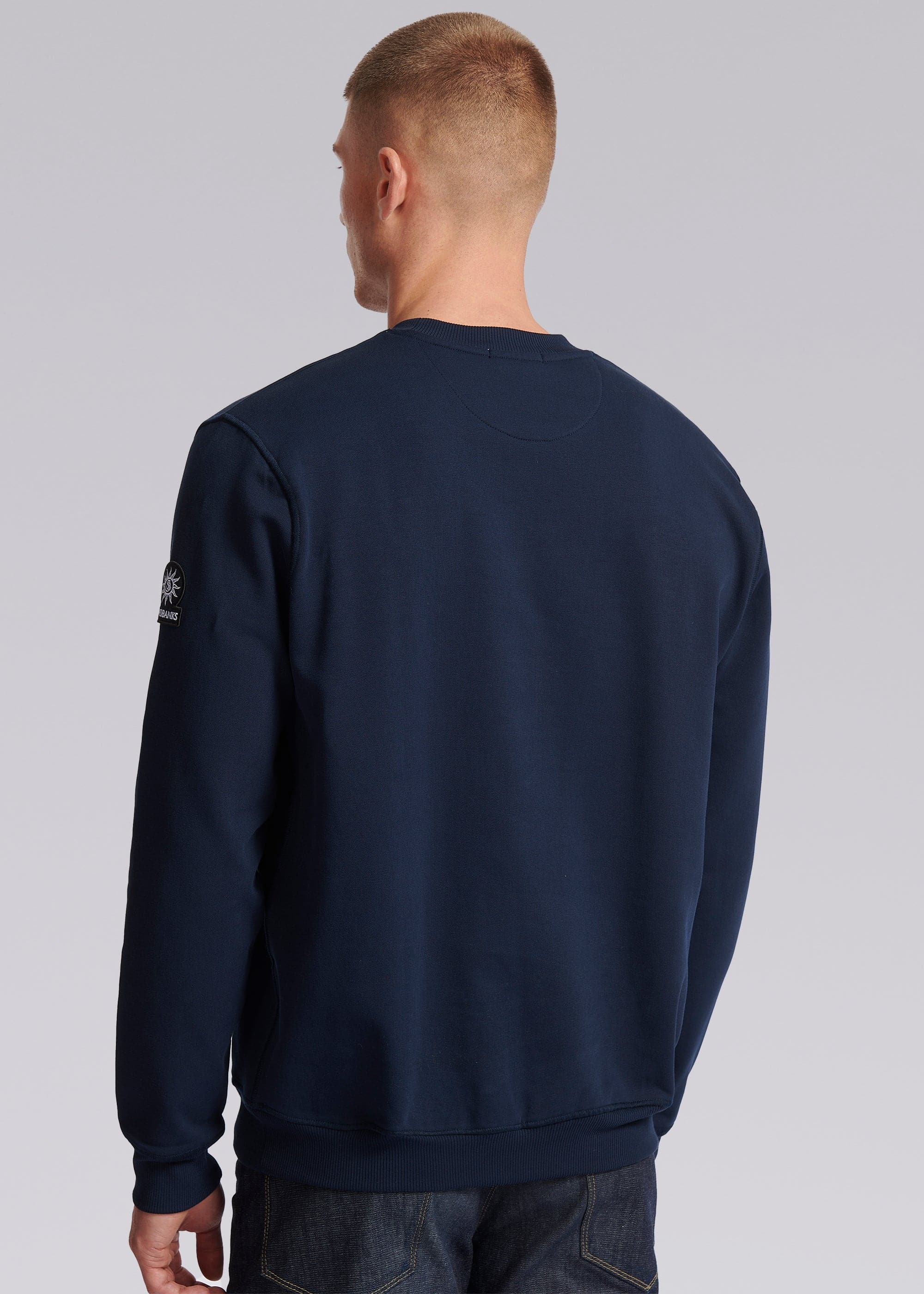 Sandbanks Badge Logo Sweatshirt Navy