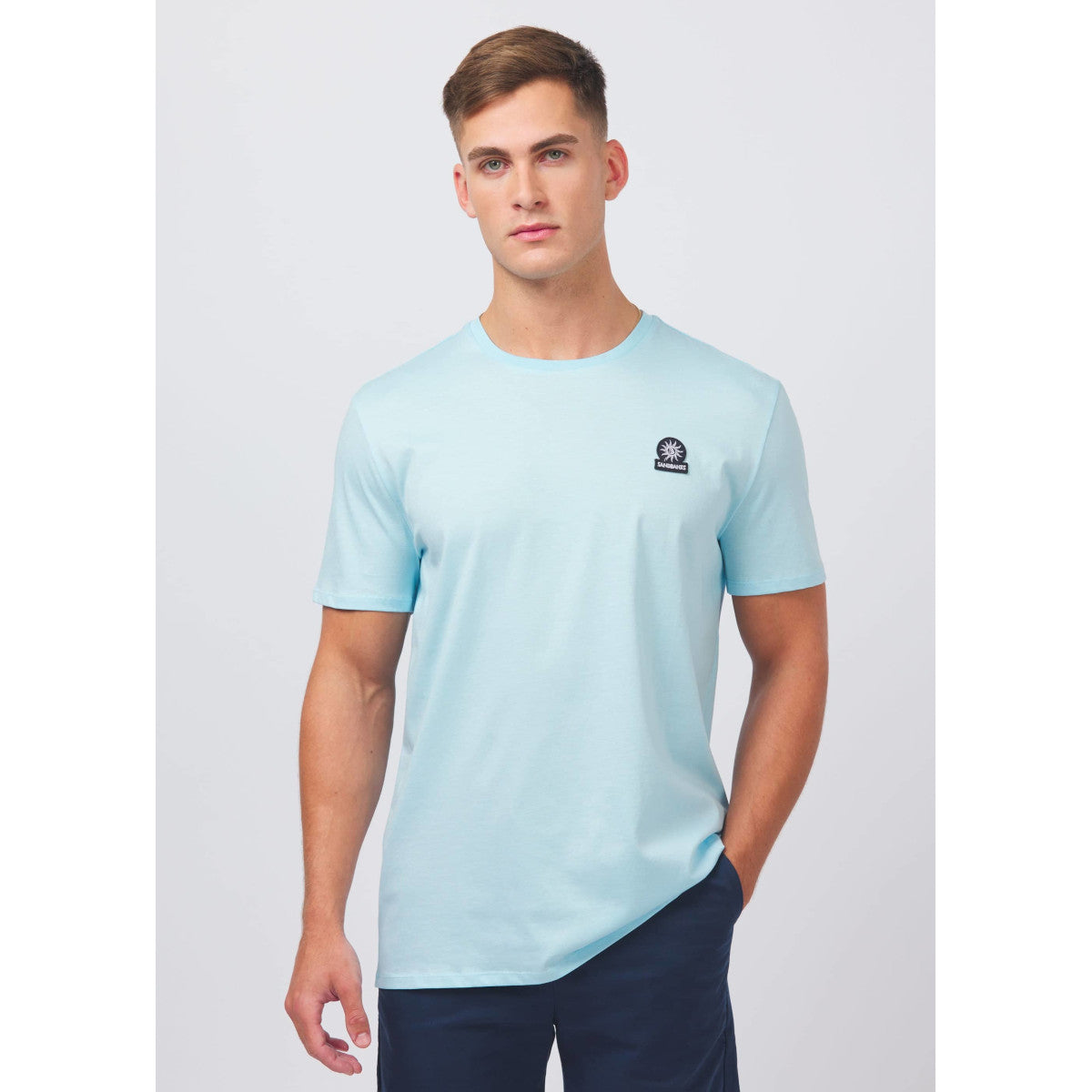 Sandbanks Badge Logo T-Shirt S1-25 Crystal Blue