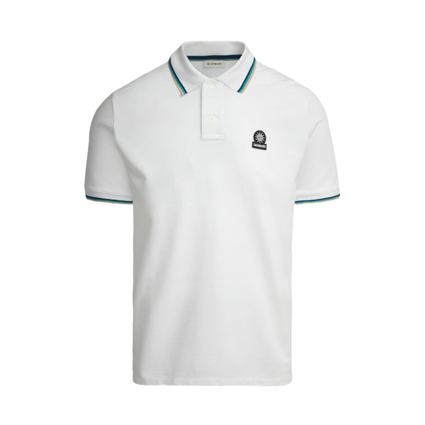 Sandbanks Badge Logo Tipped Polo Shirt White