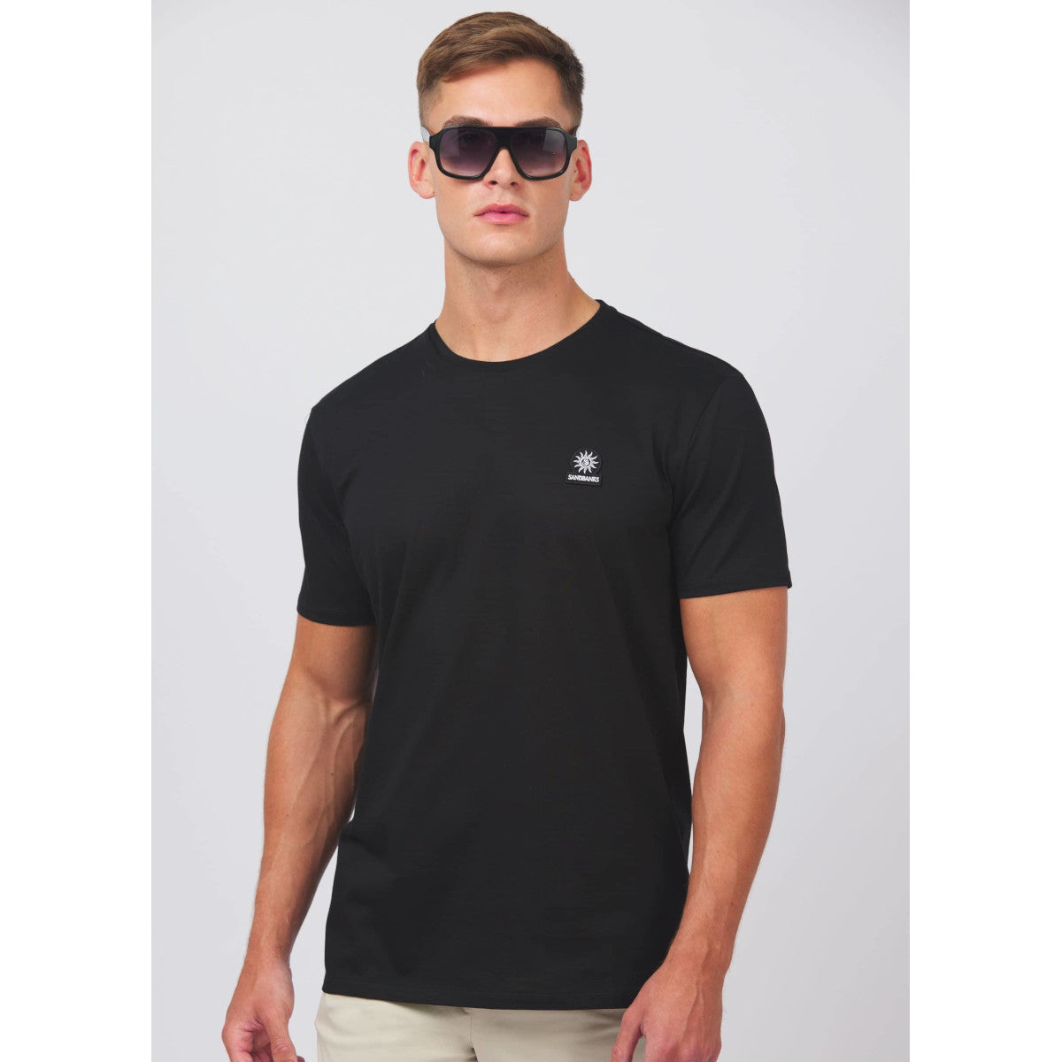 Sandbanks Badge T-Shirt Black