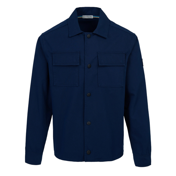 Sandbanks Button Gabardine Overshirt Navy