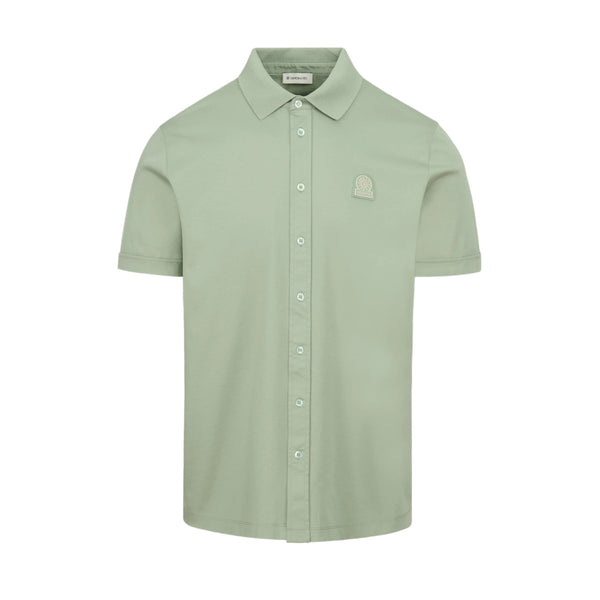 Sandbanks Full Button Interlock Polo Shirt Sage