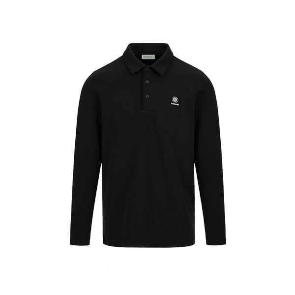 Sandbanks LS Self Collar Polo Shirt Black