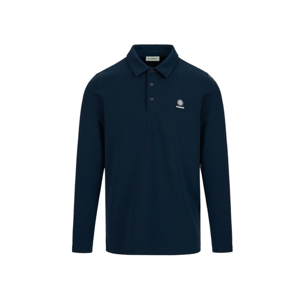 Sandbanks LS Self Collar Polo Shirt Navy