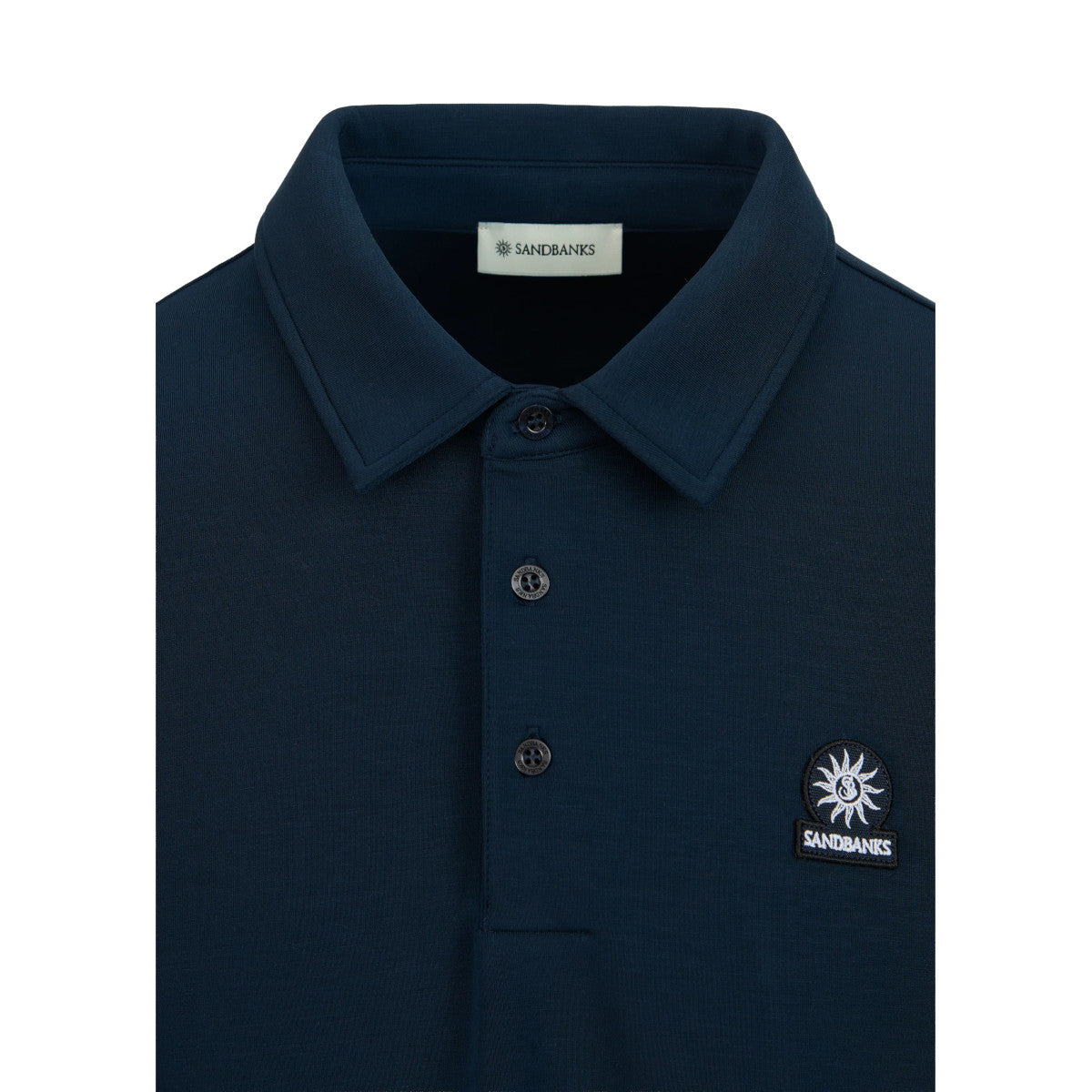 Sandbanks LS Self Collar Polo Shirt Navy