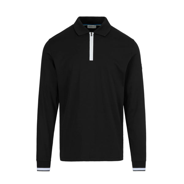 Sandbanks LS Silicone Zip Polo Black