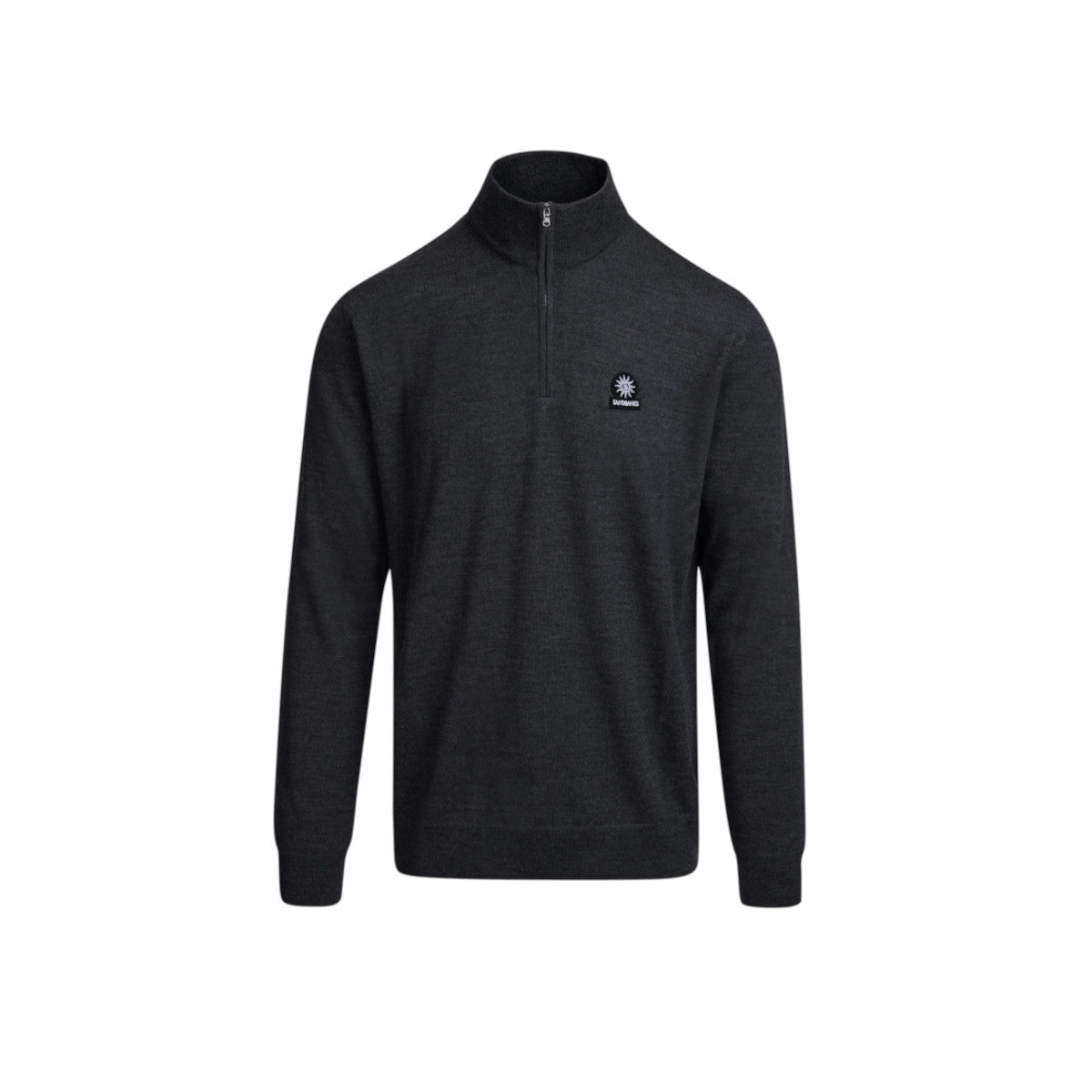 Sandbanks Merino Wool Quarter Zip Anthracite