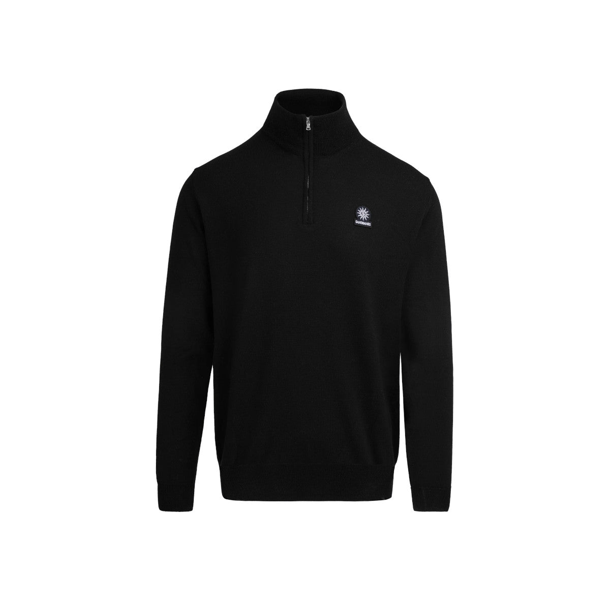 Sandbanks Merino Wool Quarter Zip Black