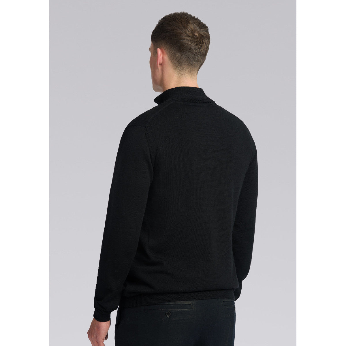 Sandbanks Merino Wool Quarter Zip Black