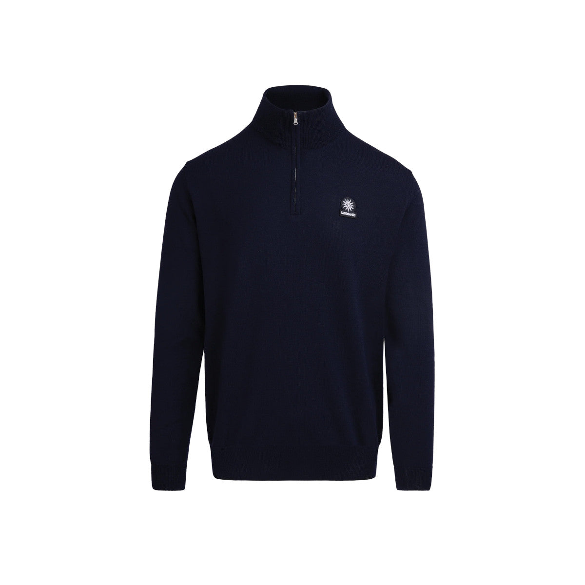 Sandbanks Merino Wool Quarter Zip Navy