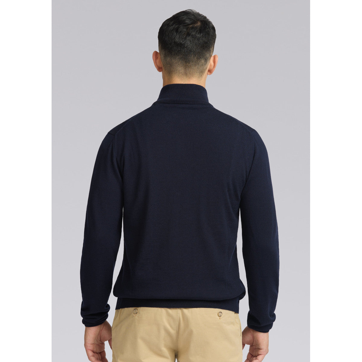 Sandbanks Merino Wool Quarter Zip Navy
