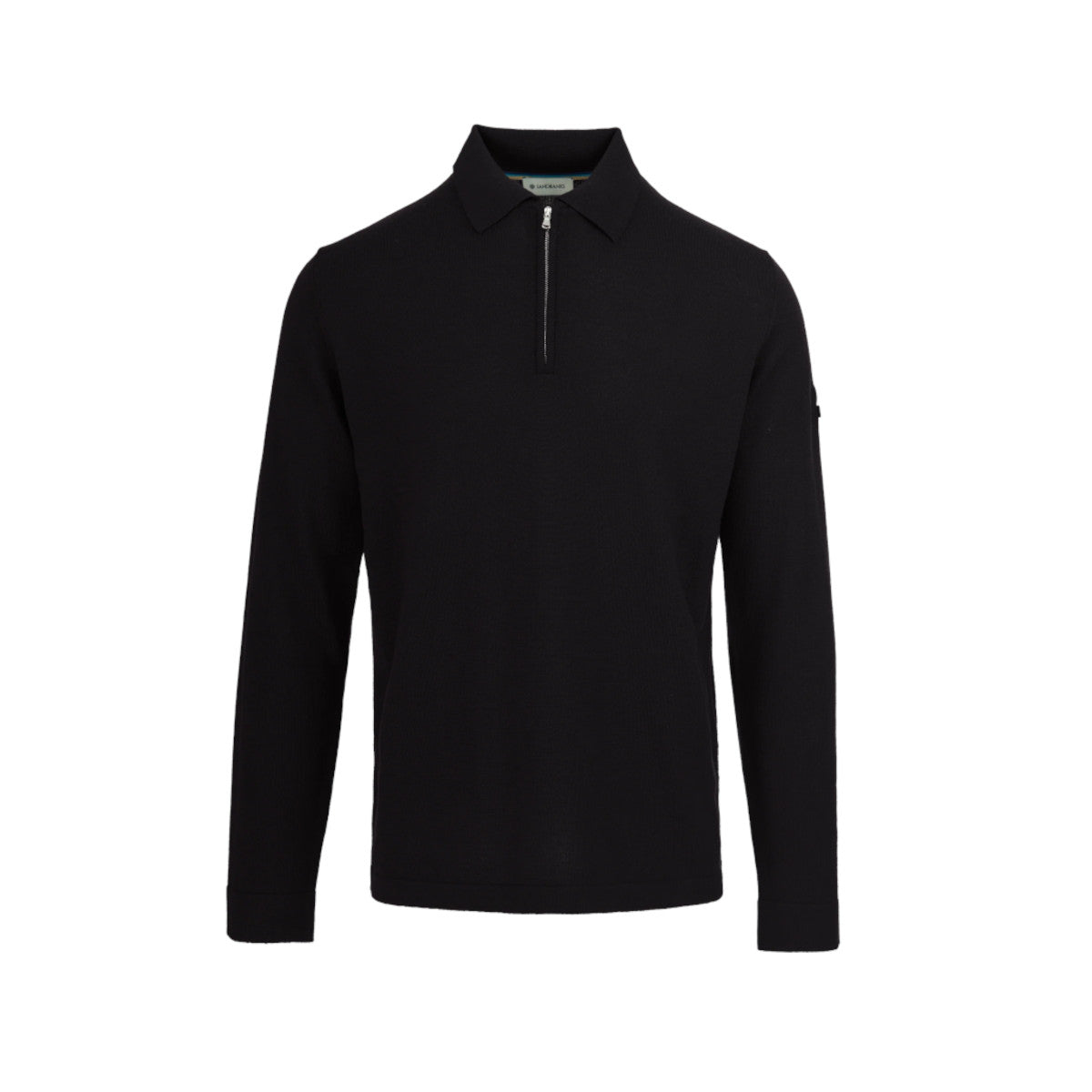 SandbanksMerinoWoolZipPoloShirtBlack__1