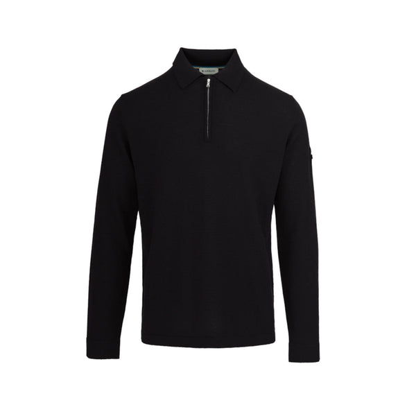 SandbanksMerinoWoolZipPoloShirtBlack__1