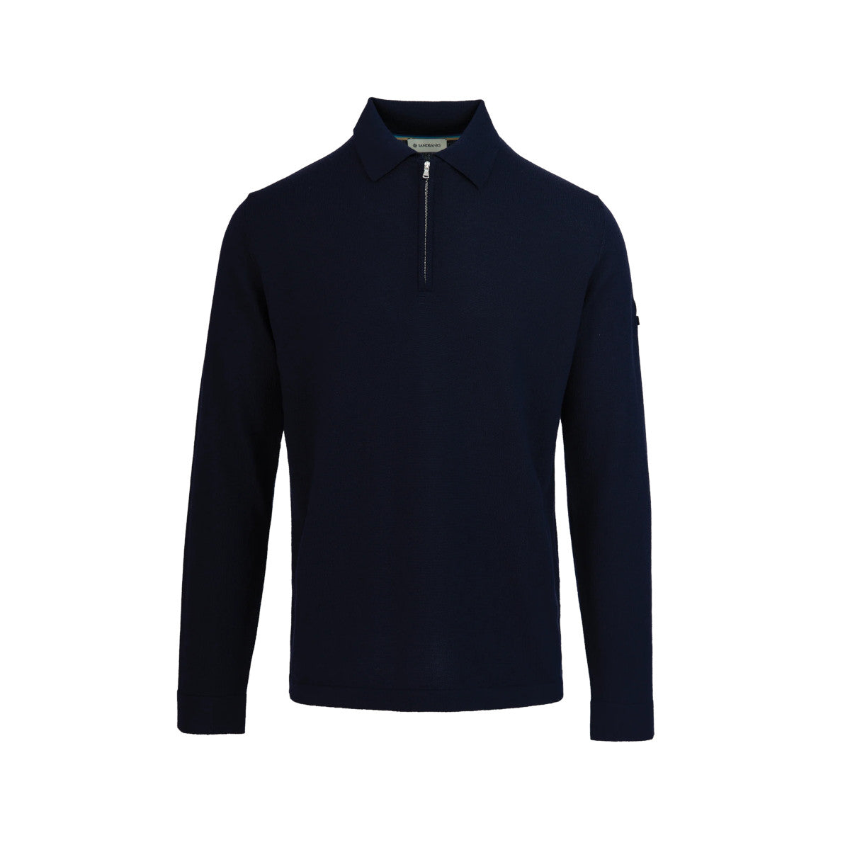 SandbanksMerinoWoolZipPoloShirtNavy__1