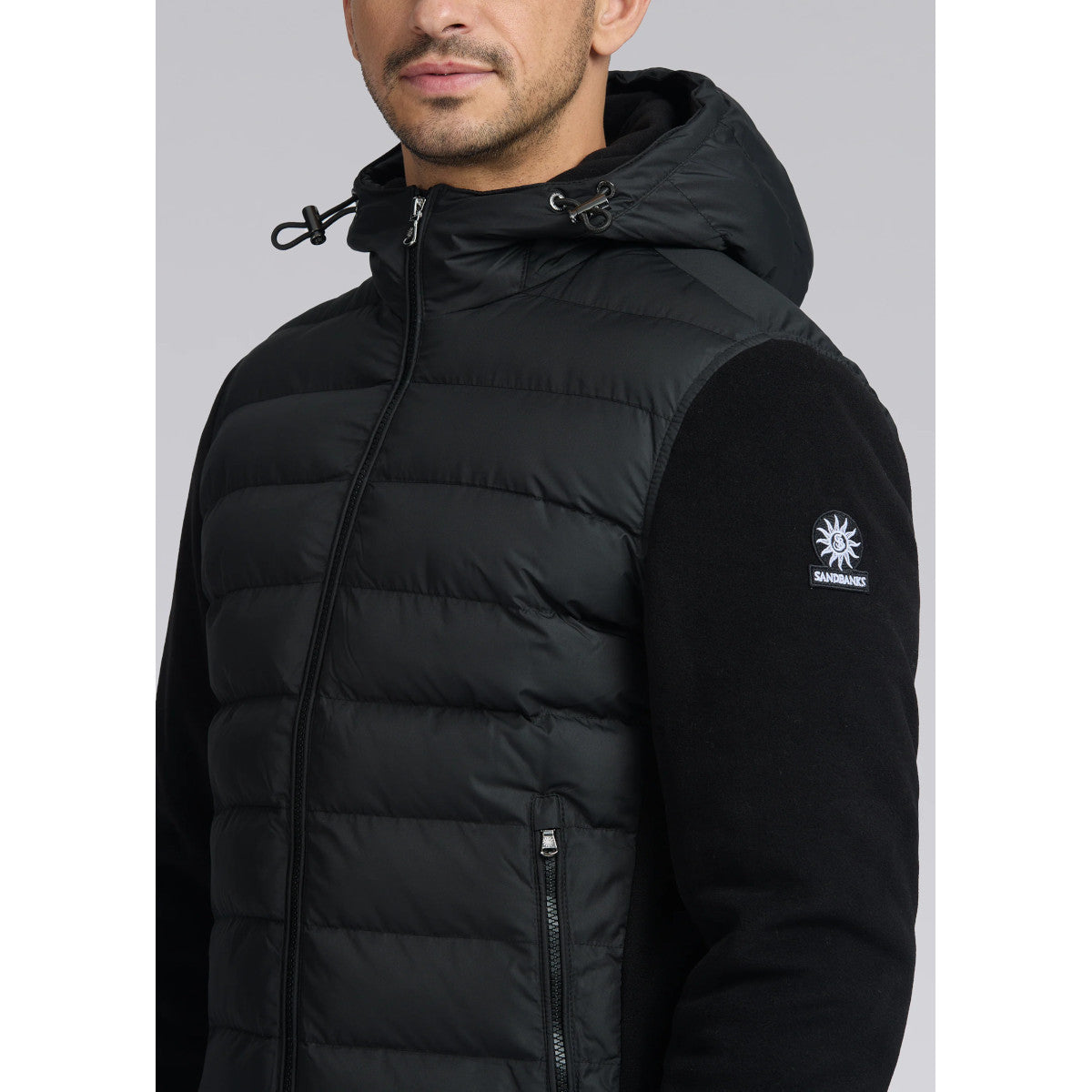 Sandbanks Outlander Hybrid Puffer Jacket Black