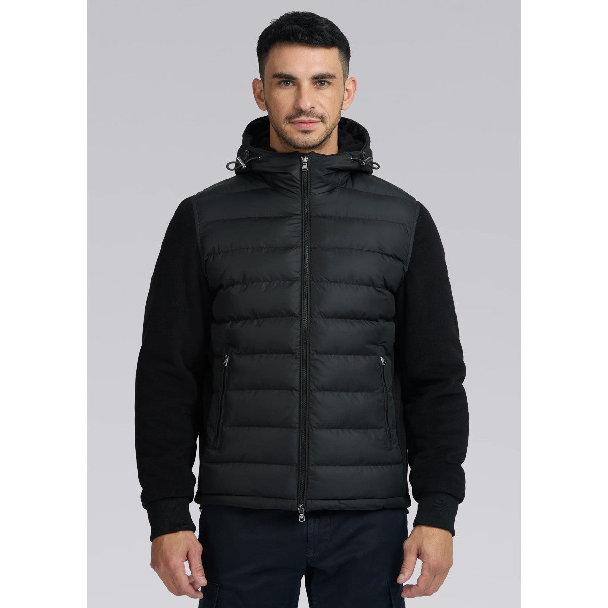 Sandbanks Outlander Hybrid Puffer Jacket Black