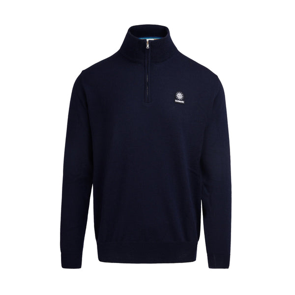 Sandbanks Quarter Zip Knit A1-24 Navy