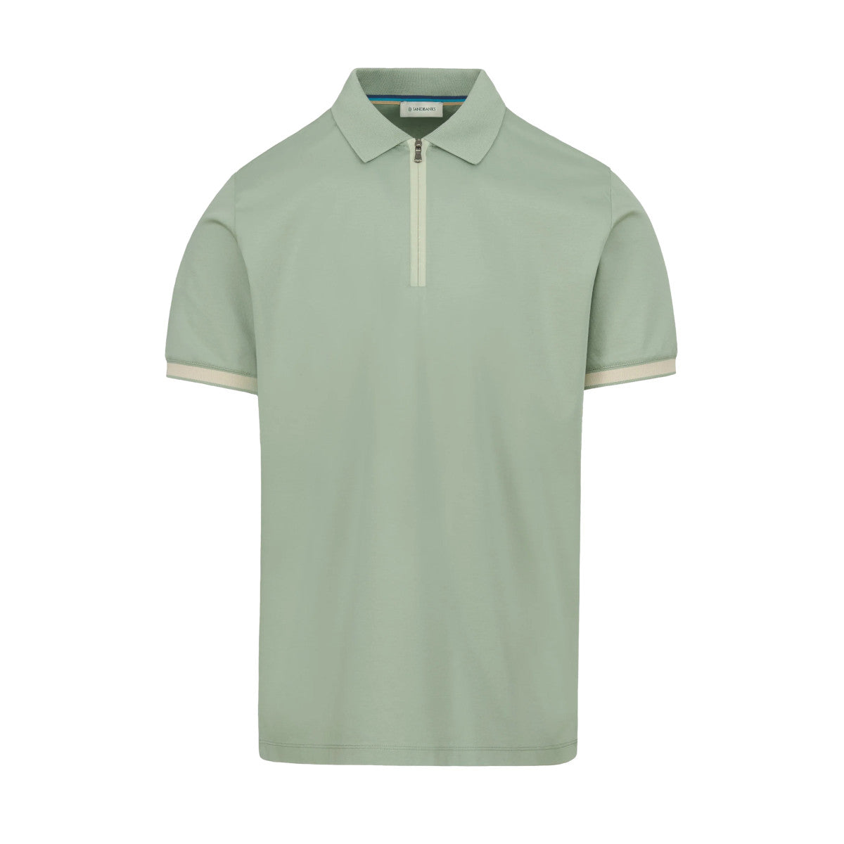 Sandbanks Silicone Zip Polo Shirt Sage