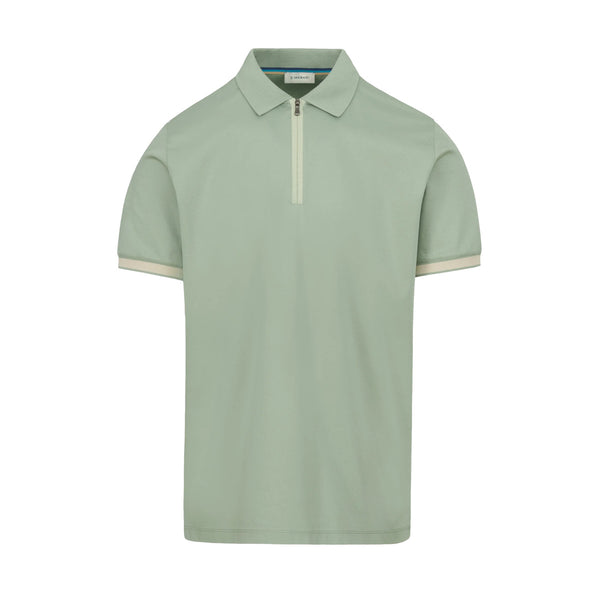 Sandbanks Silicone Zip Polo Shirt Sage