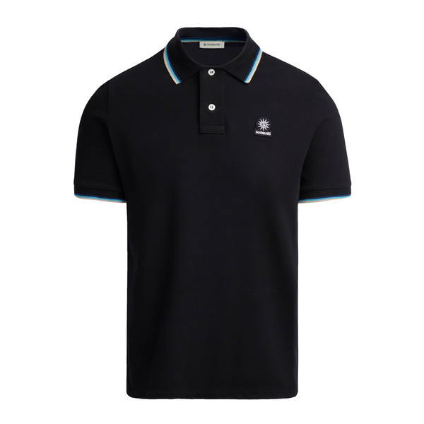 Sandbanks Tipped Badge Logo Polo A1-24 Black