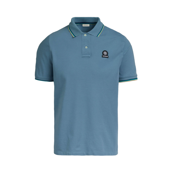 Sandbanks Tipped Badge Pique Polo Shirt Teal