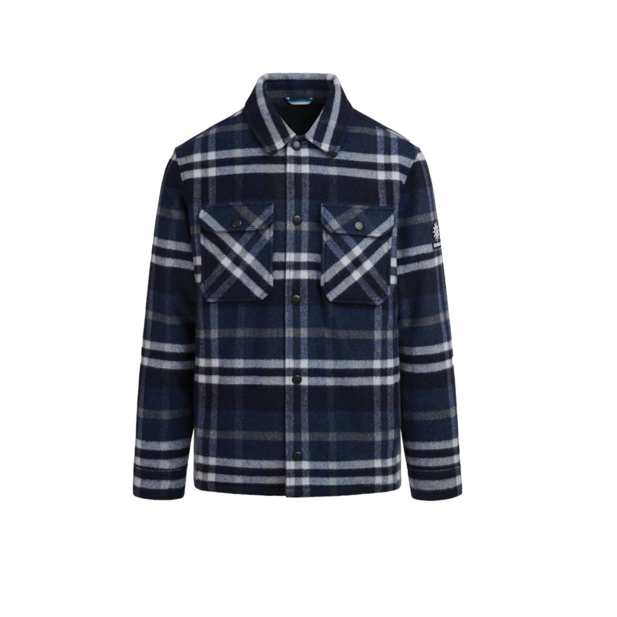 Sandbanks Wool Flannel Quilted Shirt Jacket Navy