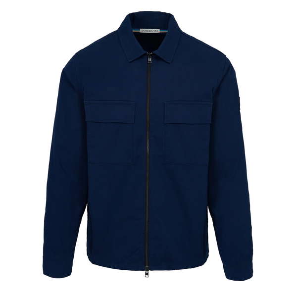 Sandbanks Zip Gabardine Overshirt A1-24 Navy