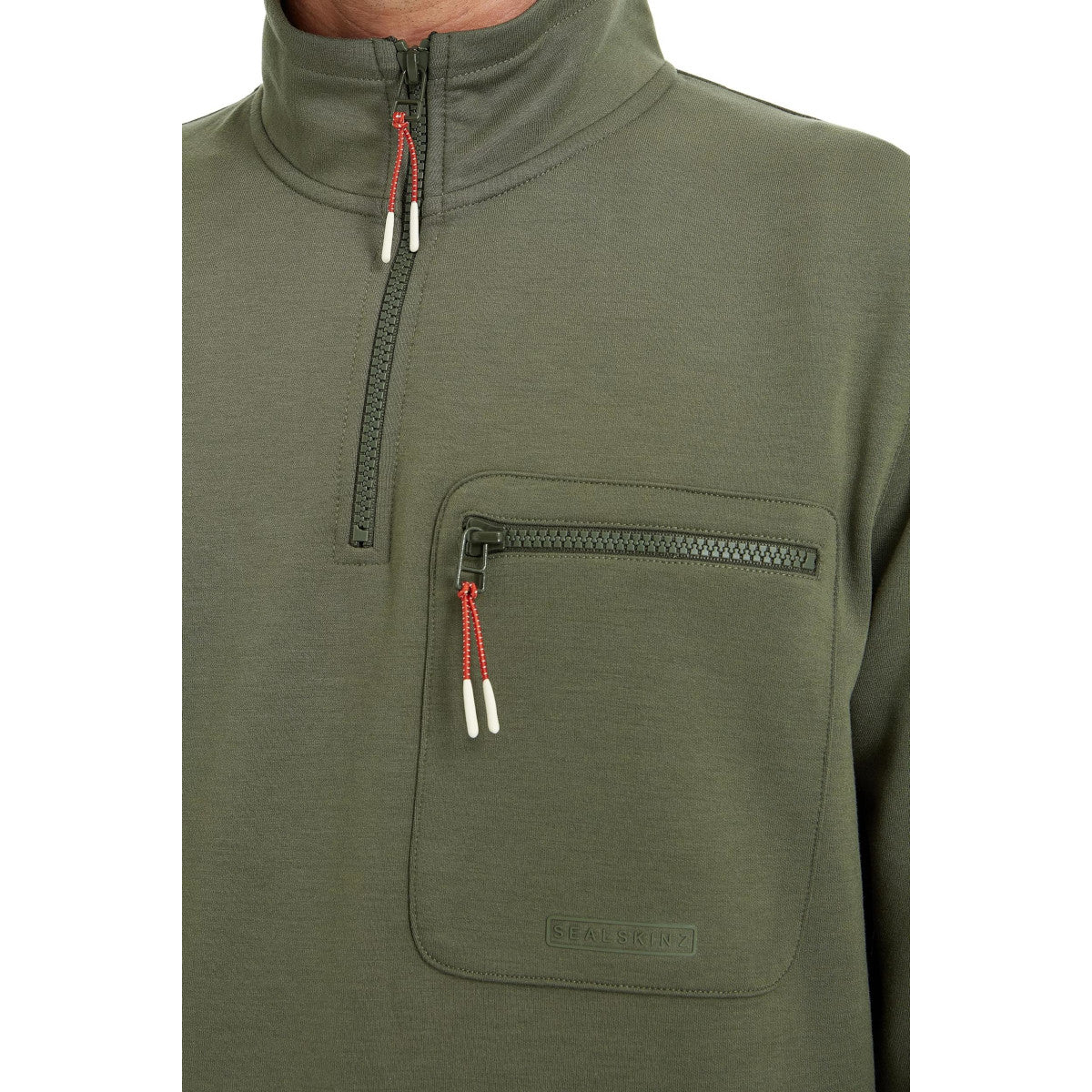 Sealskinz Bunwell Half Zip Funnel Sweatshirt Olive