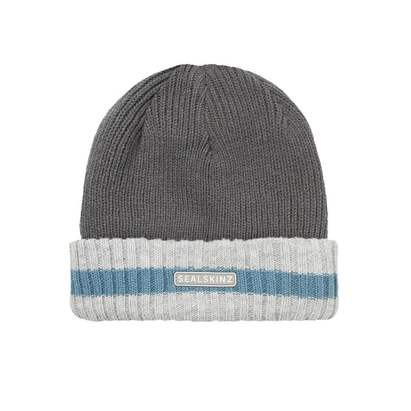 Sealskinz Holkham Beanie Grey/Cream/Blue