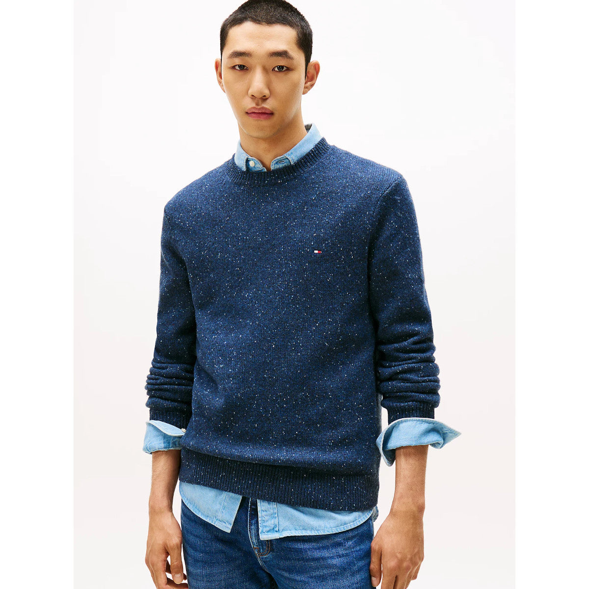 Tommy Hilfiger Donegal Crew Neck Sweater DV6 Desert Sky Heather