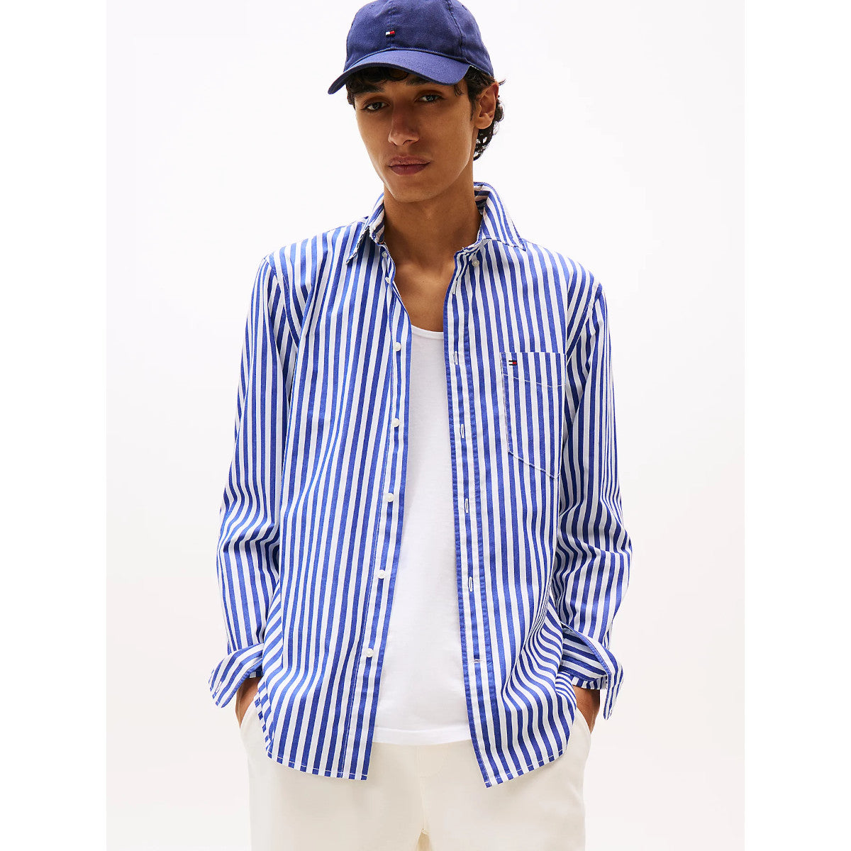 Tommy Hilfiger Flex Poplin Bold Stripe Shirt  0A4 Wedge Blue/Stripe