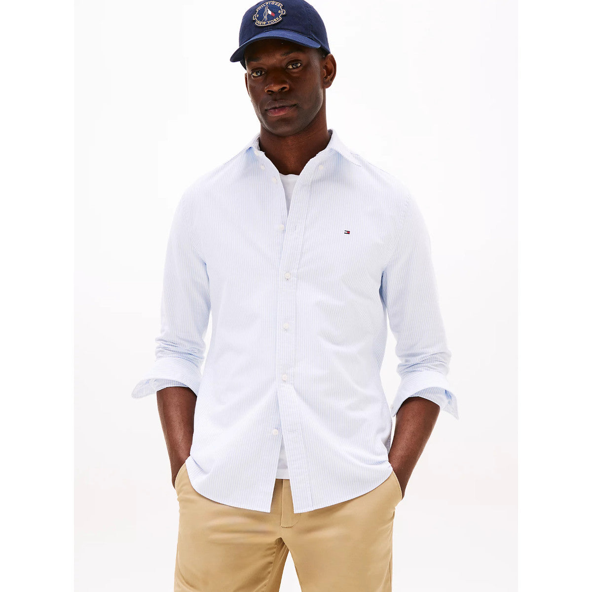 Tommy Hilfiger Heritage Oxford Stripe RF Shirt 0A9 Cloudy Blue/White