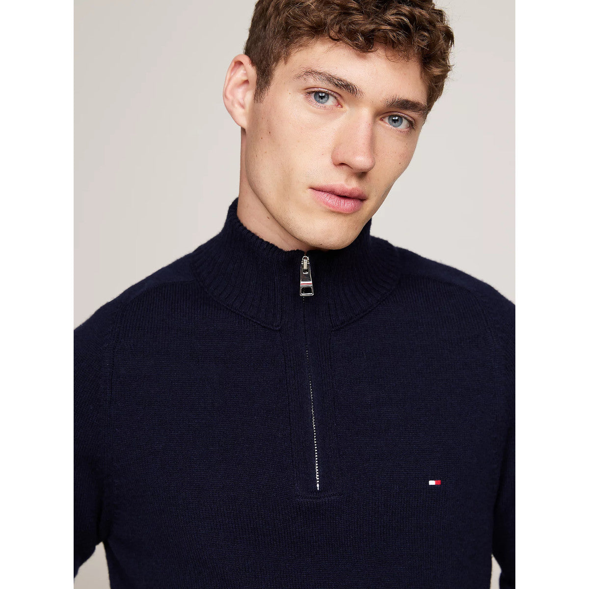 Tommy Hilfiger Lambswool Half Zip Sweater DW5  Desert Sky