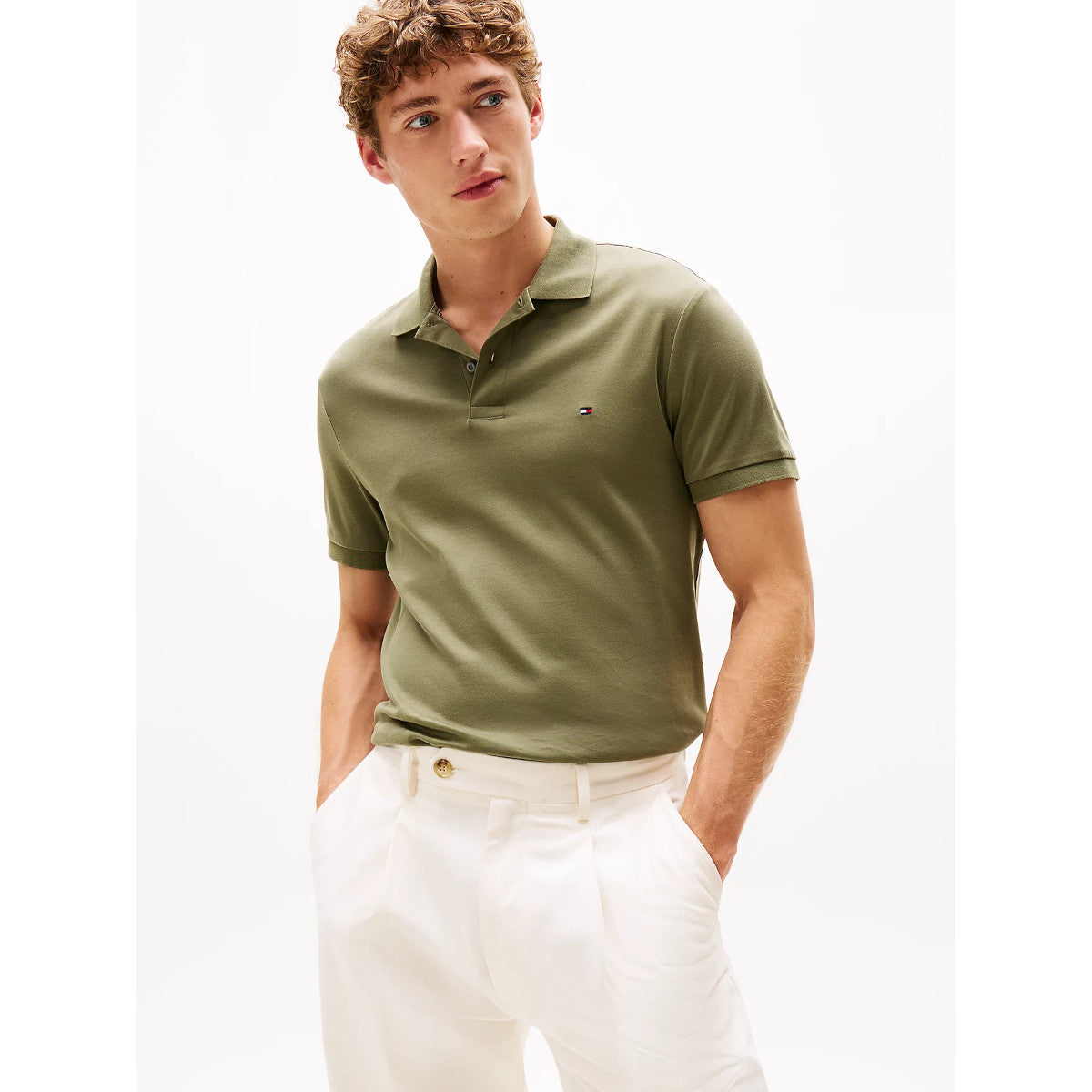 Tommy Hilfiger Liquid Cotton Reg Polo Shirt PLI Battle Green