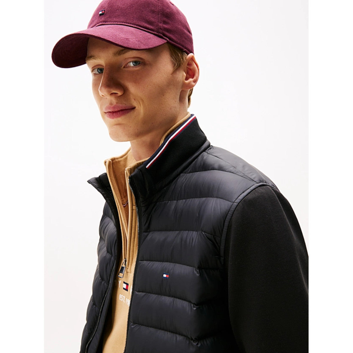 Tommy Hilfiger Mix Media Ess RWB Stand Collar BDS Black