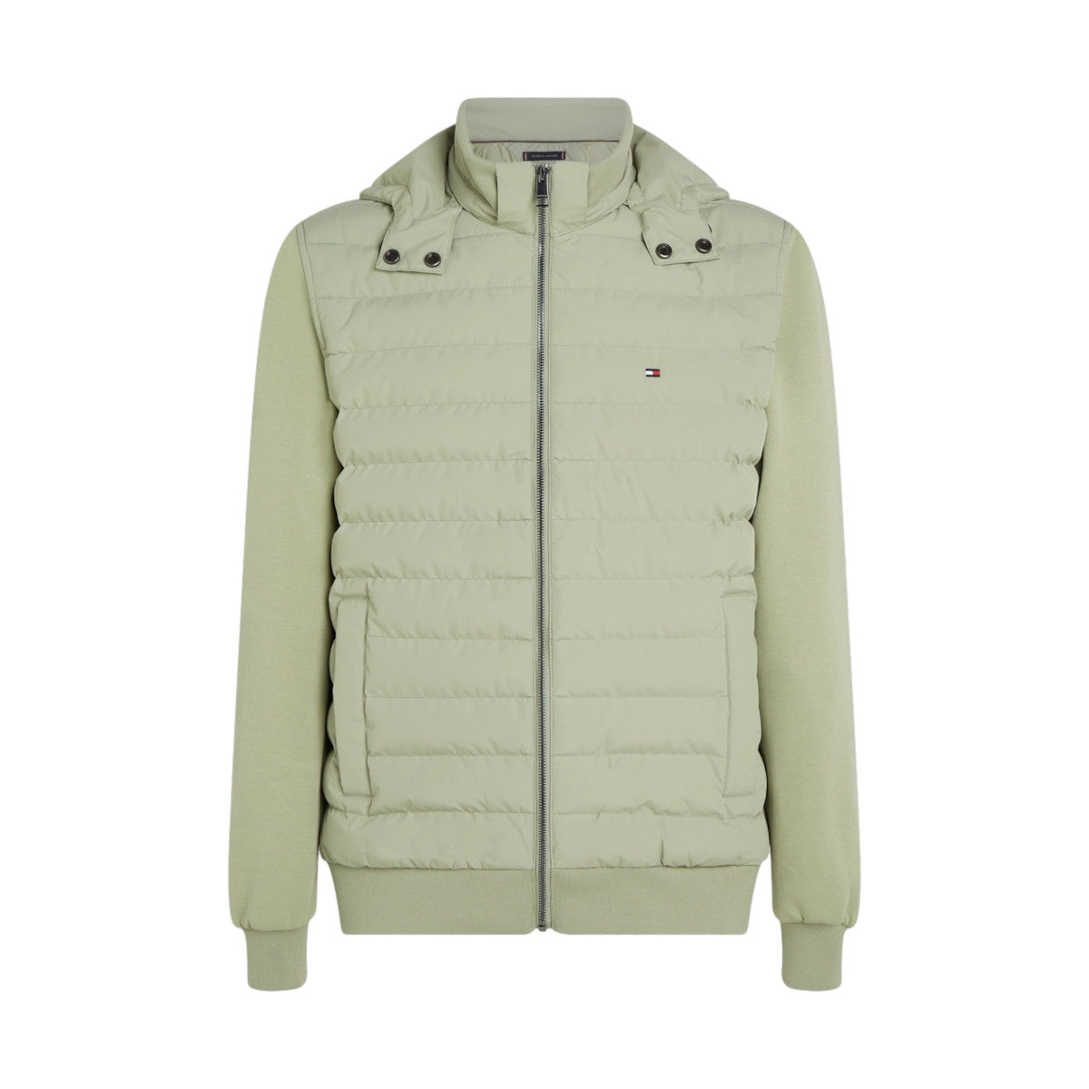 Tommy Hilfiger Mix Media Hooded Zip Through L9A Earth Sage