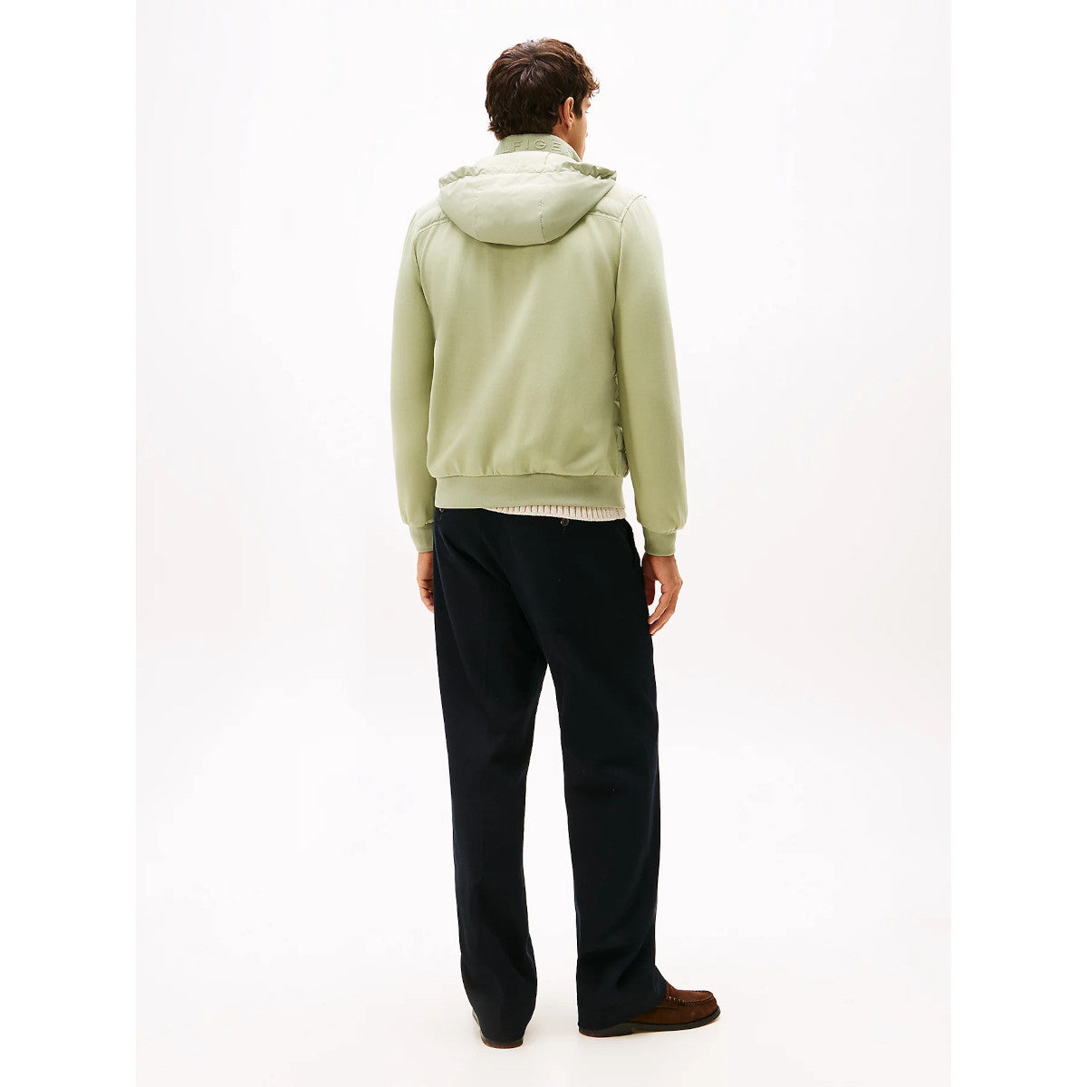 Tommy Hilfiger Mix Media Hooded Zip Through L9A Earth Sage