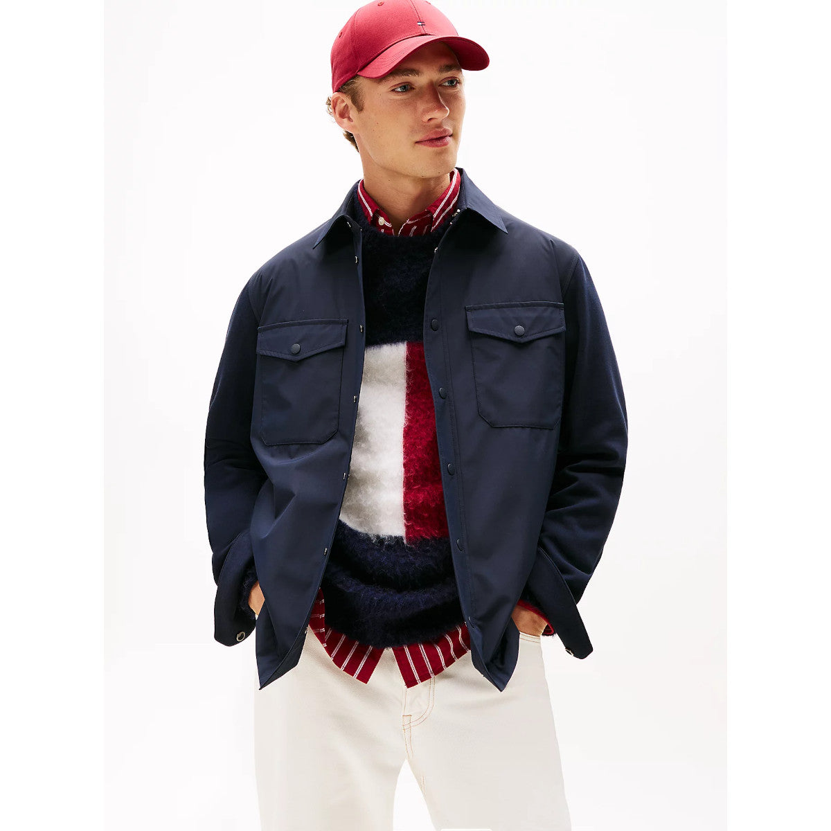Tommy Hilfiger Mix Media Intechno Overshirt DW5  Desert Sky