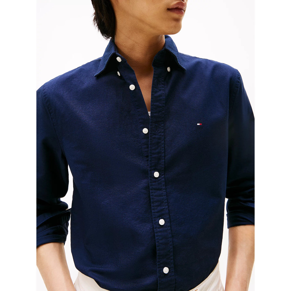 Tommy Hilfiger Solid Heritage Oxford RF Shirt 0G0 Preppy Navy/Desert Sky Solid