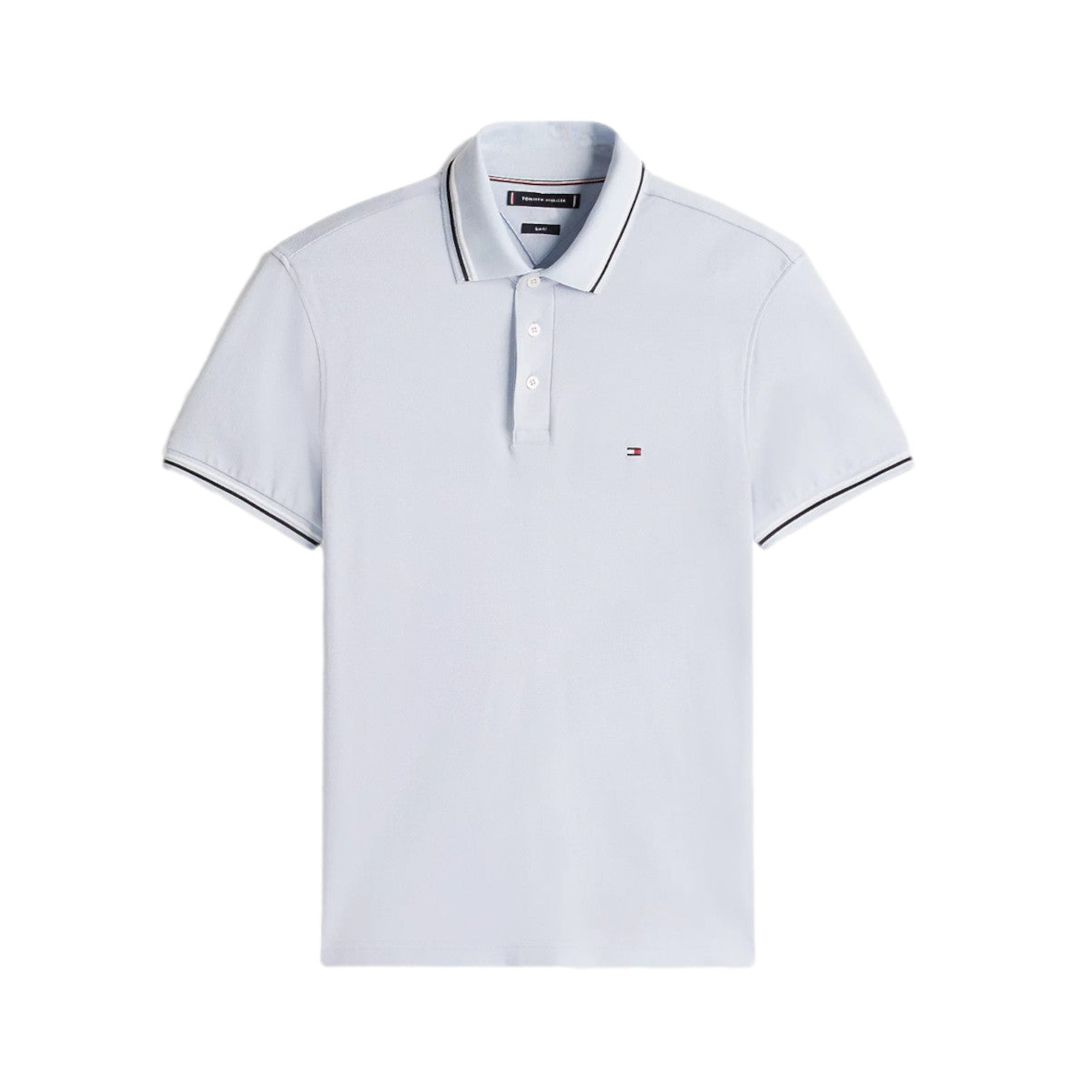 Tommy Hilfiger Tipped Slim Fit Seasonal Polo Shirt C10 Breezy Blue